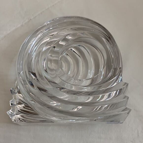 German Paper Weight Glass Spiral Swirl Candle Votive  Holder Lead Crystal Heavy - Picture 7 of 10